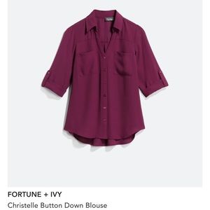 Fortune and Ivy burgundy blouse